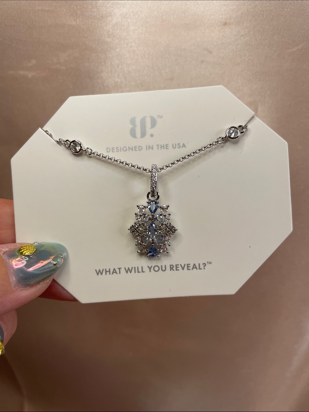 Bomb Party "Extra is Always Welcome" Blue Spinel on Rhodium $128 MSRP